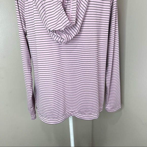 Skechers Women Stripped hoodie Long sleeves Sz L Pink With Black - Picture 12 of 14